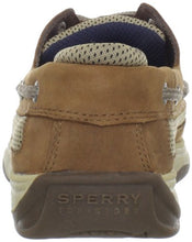 Load image into Gallery viewer, Sperry boys Lanyard boat shoes, Dark Tan/Navy, 6 Big Kid US