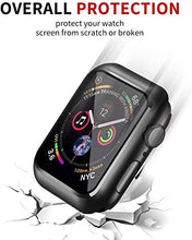 Load image into Gallery viewer, Smiling Case Compatible with Apple Watch Series 6/SE/Series 5/Series 4 44mm with Built in Tempered Glass Screen Protector,Overall Protective Hard PC Case Ultra-Thin Cover- Black