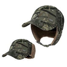 Load image into Gallery viewer, Jeff &Aimy Womens Winter Fitted 62% Wool Tweed Earflap Dad Elmer Fudd Hat Baseball Cap for Men CamoGray L