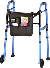 Load image into Gallery viewer, NOVA Medical Products Travel Folding Walker with Wheels, Glide Skis and Mobility Bag, Blue, 7 Pound