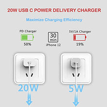 Load image into Gallery viewer, iPhone Fast Charger, 20W PD Fast Charger Type C Power Wall Charger Block with【Apple MFi Certified】 6FT USB C to Lightning Cable Compatible iPhone 12/12 Mini/12 Pro Max/11 Pro/Xs/XR/iPad AirPods Pro