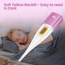Load image into Gallery viewer, Digital Basal Thermometer, High-Precision Oral Thermometer with Backlit & LCD, 1/100th Degree and Memory Recall Thermometer with APP(iOS & Android) for Nature Family Planning and Fever, Purple