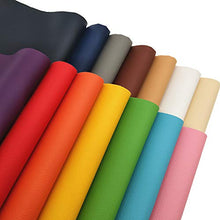 Load image into Gallery viewer, ZAIONE Solid Faux Leather Sheets: Colors Texture Leather 14Pcs 8x12 Inch A4 Soft PU Grain Red Brown Synthetic Leather Sheets for Bows Earrings DIY Craft