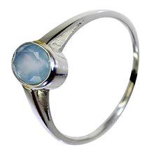 Load image into Gallery viewer, 55Carat Brand Genuine Aqua Chalcedony Oval Shape Sterling Silver Statement Ring Size 4,5,6,7,8,9,10,11,12