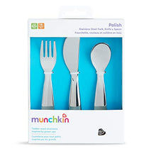 Load image into Gallery viewer, Munchkin Polish Toddler Fork, Knife and Spoon Utensil Set, Stainless Steel