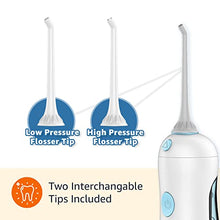 Load image into Gallery viewer, Amazon Basics HydroClean Cordless Water Flosser, 1 Water Flosser Handle, 2 Flosser Tips, 2 AA batteries included