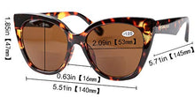 Load image into Gallery viewer, SOOLALA Designer Bifocal Reading Glasses Cat Eye Sunglasses Readers, Leopard, 1.5
