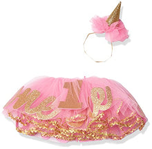 Load image into Gallery viewer, Mud Pie Baby Girls' Glitter Headband and Tutu Set, one/Party Hat, 0-12 Months