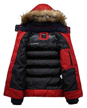 Load image into Gallery viewer, Wantdo Men's Casual Fur Hooded Winter Warm Coat Outwear Jacket Red Small