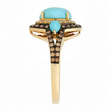 Load image into Gallery viewer, Effy Jewelry Turquoise & Diamond Statement Ring in 14K Yellow Gold, 3.78 TCW HRY0I589UF