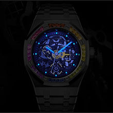 Load image into Gallery viewer, Automatic Mechanical Watch Skeleton Stainless 50M Waterproof Anti Shock Casual Diver Men Wrist Watch Sterling Watches Chronograph Analog Business Casual Fashion Adjustable Stainless Steel Band