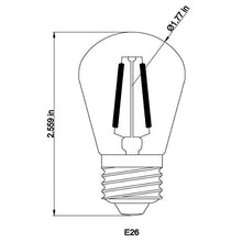 Load image into Gallery viewer, Banord 15 Pack Dimmable 2W S14 Replacement LED Bulbs, 2700K Warm White Waterproof Outdoor String Lights Vintage LED Filament Bulb, Shatterproof E26 Screw Base Edison LED Light Bulbs