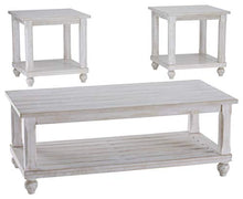 Load image into Gallery viewer, Signature Design by Ashley - Cloudhurst Contemporary 3-Piece Table Set - Includes Cocktail Table & Two End Tables, White Wash Wood