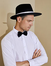 Load image into Gallery viewer, BABEYOND 1920s Gatsby Panama Fedora Hat Cap for Men Gatsby Hat for Men 1920s Mens Gatsby Costume Accessories (Black)