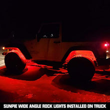 Load image into Gallery viewer, SUNPIE Upgraded 210 Degrees Wide Angle RGBW LED Rock Lights 4 Pod Lights with Phone App/Remote Control & Timing & Music Mode & Flashing & Automatic Control Neon Lights Under Off Road Truck SUV ATV