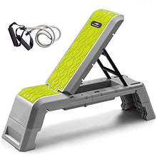 Load image into Gallery viewer, leikefitness Multifunctional Aerobic Deck with Cord Workout Platform Adjustable Dumbbell Bench Weight Bench Professional Fitness Equipment for Home Gym GM5820(Green)