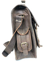 Load image into Gallery viewer, vintage crafts Leather Handmade 18 Inch Messenger Bag Briefcase Rustic Full Grain Computer Satchel Best Laptop Bag Brown Office Crossbody Shoulder Bag for Men and Women