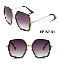 Load image into Gallery viewer, FEISEDY Women Large Hexagon Inspired Sunglasses Fashion Irregular Design Style Geometric B2503