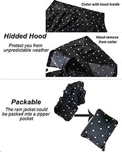 Load image into Gallery viewer, Mywu Women Packable Raincoat Waterproof Lightweight Outdoor Hooded Rain Jacket Navy Size S