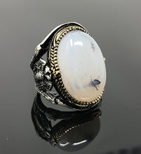 Load image into Gallery viewer, KAR Rare 925K STERLING SILVER Yemeni AGATE(Aqeeq) Large MEN'S RING USA SELLER P5B (12)