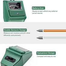 Load image into Gallery viewer, SONKIR Soil pH Meter, MS02 3-in-1 Soil Moisture/Light/pH Tester Gardening Tool Kits for Plant Care, Great for Garden, Lawn, Farm, Indoor & Outdoor Use (Green)