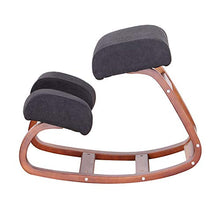 Load image into Gallery viewer, Adult Children Learning Chair Anti-Humpback Solid Wood Improve Posture Comfortable Knee Kitchen Living Room Bedroom School Game Office Chair (Black2)