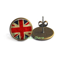 Load image into Gallery viewer, Charming Earrings,Union Jack British Flag - Earrings Stud Earrings - Union JackJewellery - UK Flag Stud Earrings - Great Britain Flag Earrings ,AS077