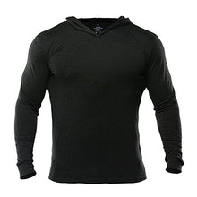 Load image into Gallery viewer, Muscle Alive Bodybuilding Long-Sleeve Hoodie Casual Sweatshirts Stretchy Cotton Black Plain Color Size XL