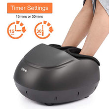 Load image into Gallery viewer, RENPHO Foot Massager Machine with Heat, Shiatsu Deep Kneading, Squeeze, Relieve Foot Discomforts from Plantar Fasciitis, Fits feet up to Men Size 12