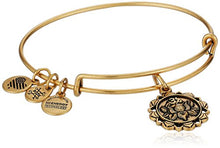 Load image into Gallery viewer, Alex and Ani Path of Symbols Expandable Bangle for Women, Lotus Peace Petals Charm, Rafaelian Gold Finish, 2 to 3.5 in