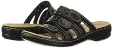 Load image into Gallery viewer, Clarks Women's Leisa Cacti Slide Sandal, Black Leather, 9 M US