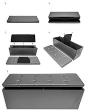 Load image into Gallery viewer, Sorbus Storage Bench Chest – Collapsible/Folding Bench Ottoman with Cover – Perfect Hope Chest, Pouffe Ottoman, Coffee Table, Seat, Foot Rest, and More – Contemporary Faux Leather, Large (Gray)