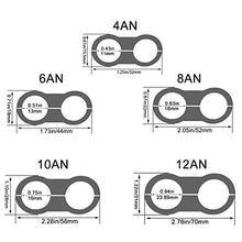 Load image into Gallery viewer, -6AN Hose Separator Clamp - Fuel line Mounting Clamps,Aluminum Hose Fitting Adapter, Great for 3/8 Fuel Hose, Oil Line, Brake Line, Water Pipe and Gas Line,4Pcs/Pack,Black