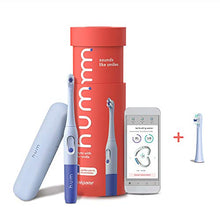 Load image into Gallery viewer, hum by Colgate Smart Battery Toothbrush Kit, Sonic Toothbrush with Travel Case and Replacement Head, Blue