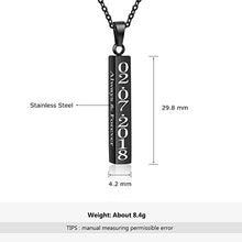 Load image into Gallery viewer, Love Jewelry Personalized Couple Stainless Steel Necklace Engraved Initial Name Vertical Bar Necklace Birthday Gift (Black)
