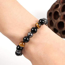 Load image into Gallery viewer, Triple Protection Bracelet - For Protection - Bring Luck And Prosperity - Hematite - Black Obsidian - Tiger Eye - Stone Bracelets