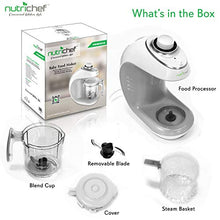 Load image into Gallery viewer, Digital Baby Food Maker Machine - 2-in-1 Steamer Cooker and Puree Blender Food Processor with Steam Timer - Steam Blend Organic Homemade Food for Newborn Babies, Infants, Toddlers - NutriChef PKBFB18