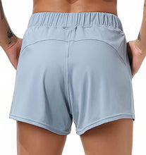Load image into Gallery viewer, Dragon Fit Running Shorts for Women Drawstring Loose Fit Workout Shorts with Pockets Athletic Gym Training Yoga Shorts (Medium, Denim Blue)