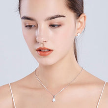 Load image into Gallery viewer, Mints Opal Jewelry Set Sterling Silver Pendant Necklace Stud Earrings October Birthstone Gemstone Fine Jewelry for Women