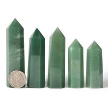 Load image into Gallery viewer, JUST IN STONES Natural Green Aventurine Gemstone Crystal Hexagonal Pointed Reiki Chakra Faceted Prism Wand Stone Home Decor