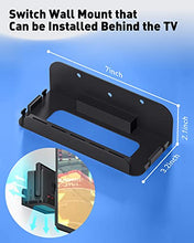 Load image into Gallery viewer, ZAONOOL Wall Mount for Nintendo Switch and Switch OLED, Wall Mount Shelf Stand Accessories with 5 Game Card Slots and 4 Joy Con Hooks, Safely Store Your Switch Console Near or Behind TV (Black)