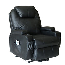Load image into Gallery viewer, Deluxe Wall Hugger Power Lift Heated Vibrating Massage Recliner Chair with Wheels/Control (Black)