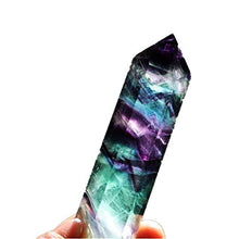 Load image into Gallery viewer, Lookatool Black Tourmaline raw Crystal gems Piedra selenita Stone dig, Natural Hexagonal Crystal Quartz Healing Fluorite Wand Stone Purple Green Gem (Colorful, 6.5-7cm)