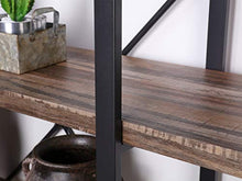 Load image into Gallery viewer, Homissue 4-Tier Industrial Style Bookshelf, Wood and Metal Bookcases Furniture for Collection, Retro Brown