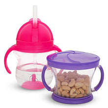 Load image into Gallery viewer, Munchkin Happy Snacker Snack Catcher & Sippy Cup Set, 4 Pack, Pink/Purple/Orange