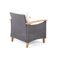 Load image into Gallery viewer, Christopher Knight Home 312610 Doggerville Outdoor 4 Seater Chat Set with Coffee Table, Multi-Brown, Beige, Teak Finish