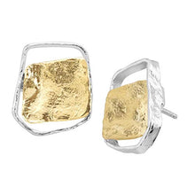 Load image into Gallery viewer, Silpada 'Golden Sands' Stud Earrings in Sterling Silver & 14K Gold Plate