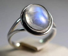 Load image into Gallery viewer, Rainbow Moonstone Silver Ring, Rainbow Moonstone, Moonstone Ring, 925 Sterling Silver, Silver Ring, Handmade Jewelry, Size 4-13 US