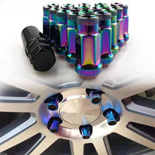 Load image into Gallery viewer, 20 PCS Universal Chrome M12x1.5 Extended Tuner Lug Nuts-Open End Cone Seat, Wheel Bolts Stud Forged Racing Lug Nuts Spline V48 Auto Acorn Rim Extend Lock Cover
