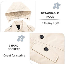 Load image into Gallery viewer, FARVALUE Women's Waterproof Trench Coat Double Breasted Windbreaker Classic Belted Lapel Overcoat with Removable Hood Beige Medium